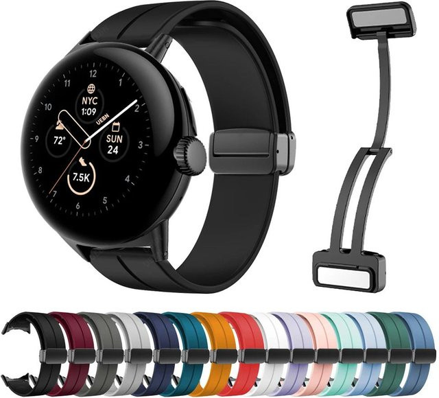 LCAPLE Uhrenarmband, Silikon, Schwarz, Unisex - Bild 1
