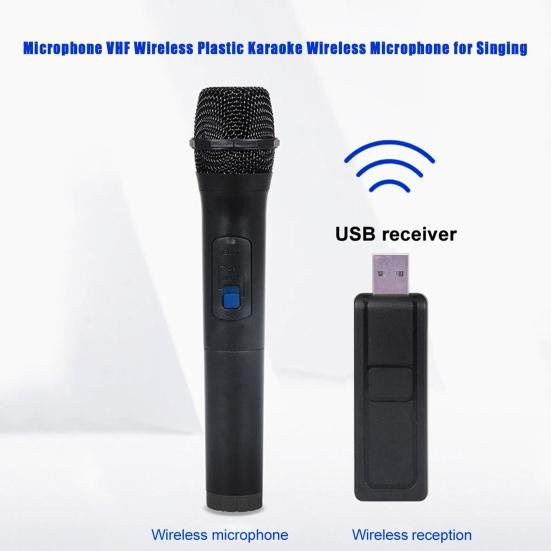 Amusedly UHF-Handmikrofon Set, 2 Sets, Schwarz, kabelloses Karaoke-Mikrofon mit USB-Empfänger und 3,5 mm sowie 6,35 mm Anschluss - Bild 1