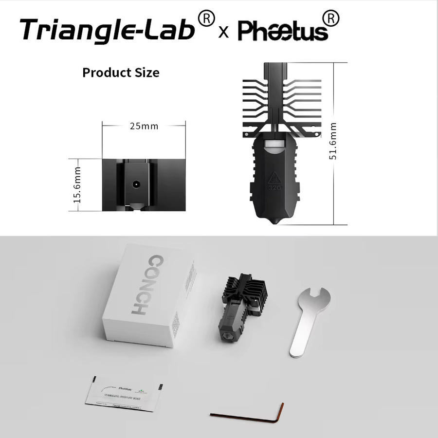 Trianglelab & Phaetus Conch Hotend für QIDI Plus4 mit abnehmbarer EndCoat-Düse für stabile Extrusion - Bild 4