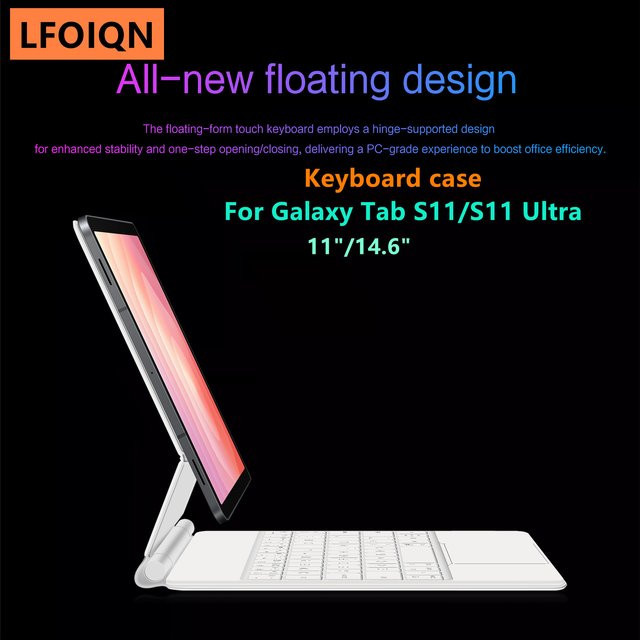 LFOIQN Magic Keyboard für Samsung Galaxy Tab S11 Ultra 14,6 Zoll und S11 11 Zoll Smart Multi-Touch Tastaturabdeckung in Weiß - Bild 1