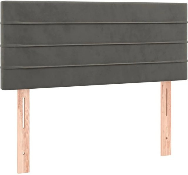 vidaXL Kopfteil aus Samt in Dunkelgrau, B/T/H: 90 x 5 x 78/88 cm - Bild 1