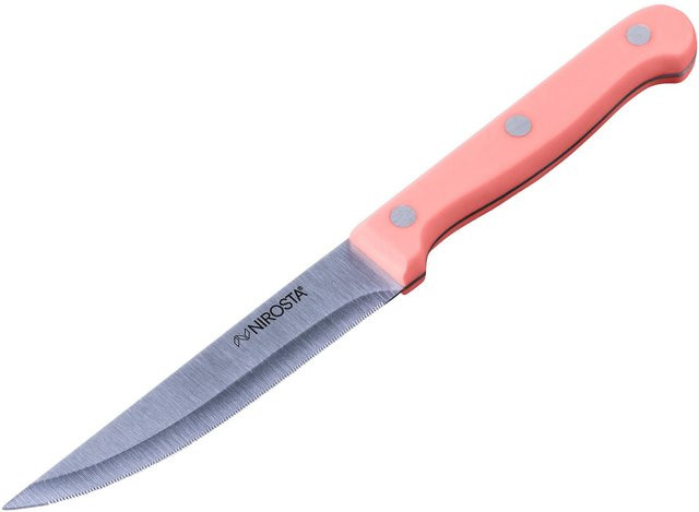 Nirosta Steakmesser Trio aus Edelstahl in Orange mit mattem Kunststoffgriff - Bild 1