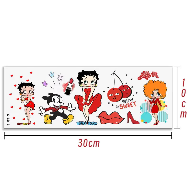 DTF-Aufkleber von 52TOYS mit Betty Boop und Bimbo Motiv, wasserfeste UV-Transfer Sticker in Multicolor und Transparent für deine DIY-Projekte - Bild 3