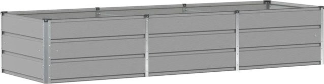 vidaXL Pflanzkübel aus Stahl und Kunststoff, Hellgrau, B/T/H: 240 x 80 x 45 cm - Bild 1