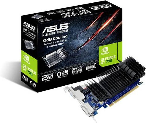 Asus Nvidia GeForce GT730 Grafikkarte mit 2GB GDDR5-RAM, PCIe, HDMI und DVI, Low Profile, Schwarz - Bild 2