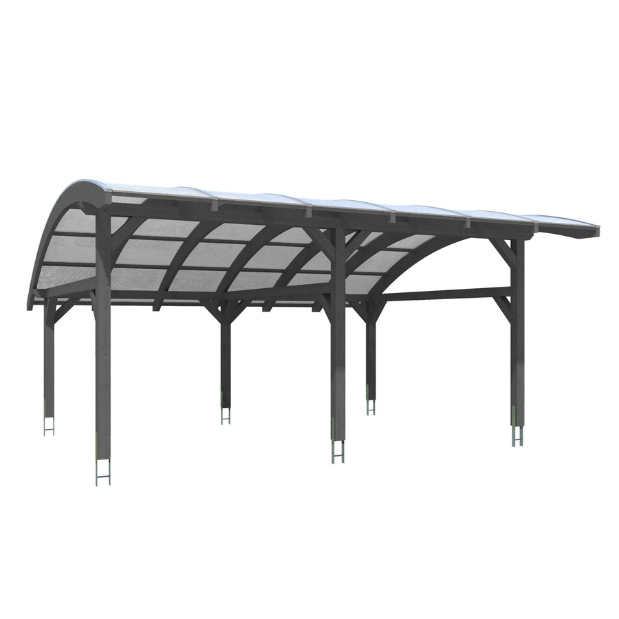 Skan Holz Carport Schwaben aus Holz mit Polycarbonat Doppelstegplatten in Grau, B: 648 cm, T: 630 cm - Bild 2