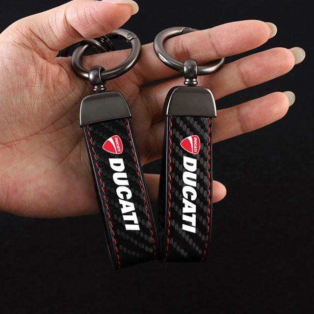 Ducati Schlüsselanhänger, Carbon Fiber Leder, Unisex - Bild 1