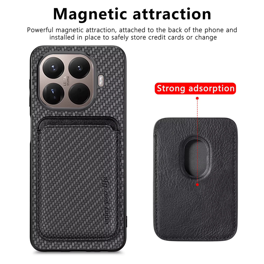 Magnetische 2-in-1 Handyhülle aus Kohlefaser-Leder mit abnehmbarem RFID-Kartenhalter für Xiaomi 17T Pro, 15T Pro, Mi 15T und 17T in Grün - Bild 2
