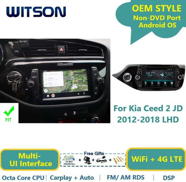 WITSON Android 14 Autoradio für Kia Ceed 2 JD 2012–2018 mit Carplay, Wifi und GPS in Schwarz - Bild 1