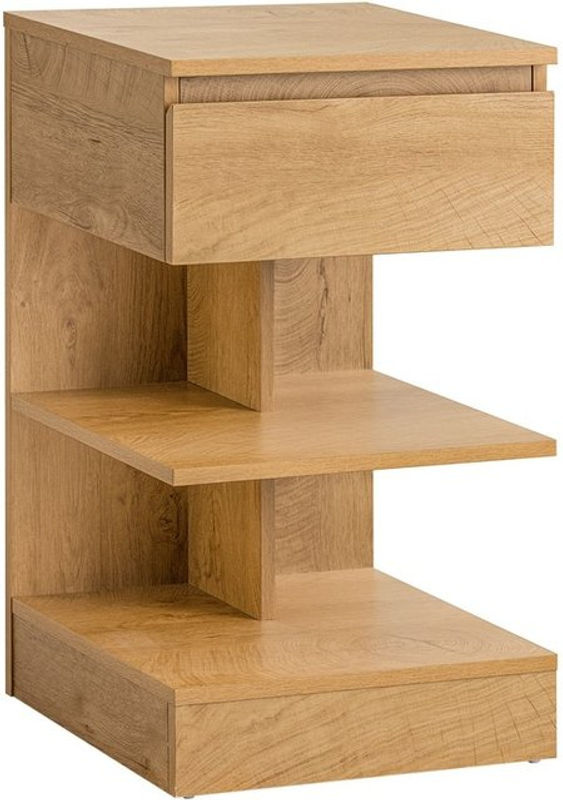 SoBuy Beistelltisch FBT49 als Nachttisch und Kommode mit 1 Schublade und 3 Ablagen in Natur Braun, B/T/H: 39 x 39 x 65 cm - Bild 4