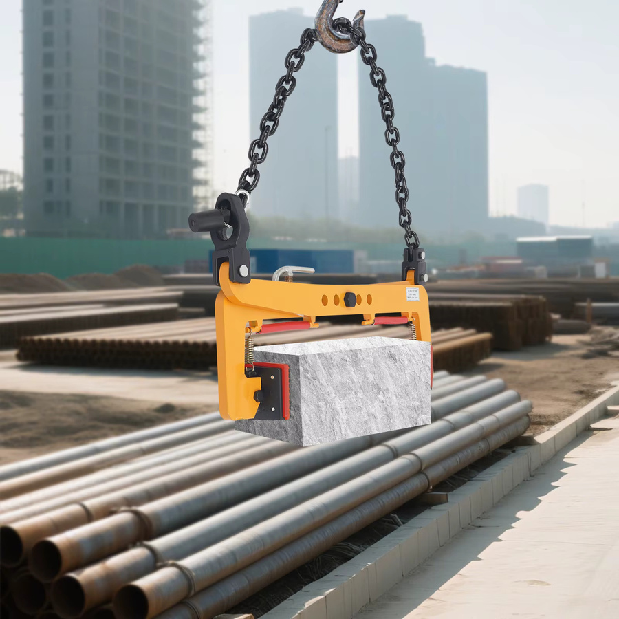 Bymaocar Hebeklemme Gelb, verstellbare Hebezange mit 30-51 cm Öffnung für 350 kg, ideal zum Heben von Holz, Brettern und Steinen - Bild 3