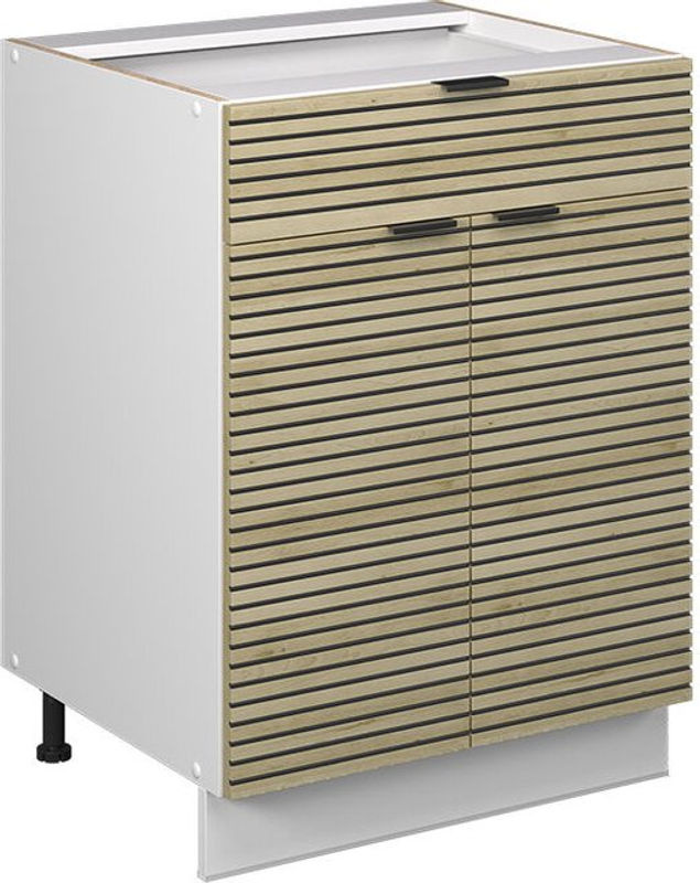 Vicco Schubunterschrank Fame-Line Weiß Eiche gefräst Breite: 60 cm ohne Arbeitsplatte - Bild 2
