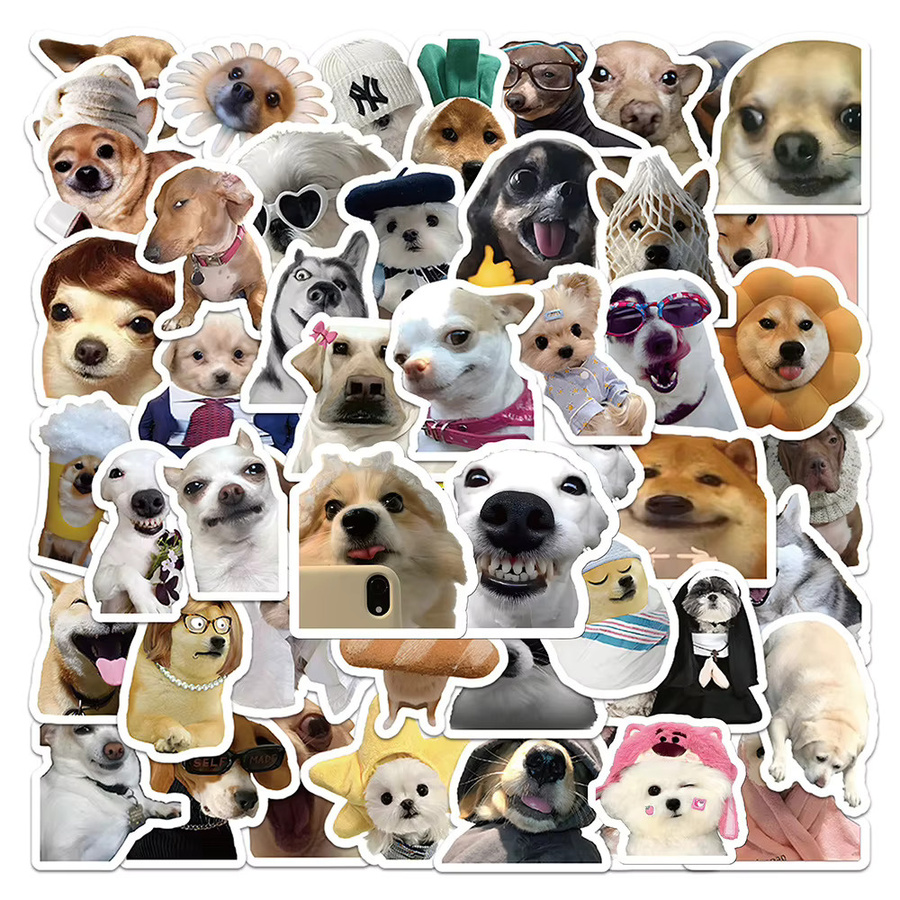 60 Stück Wasserdichte Hunde Cartoon Meme Aufkleber in Multicolour für Laptop, Notebook und Helm von BulingBulingStickers Shop - Bild 2