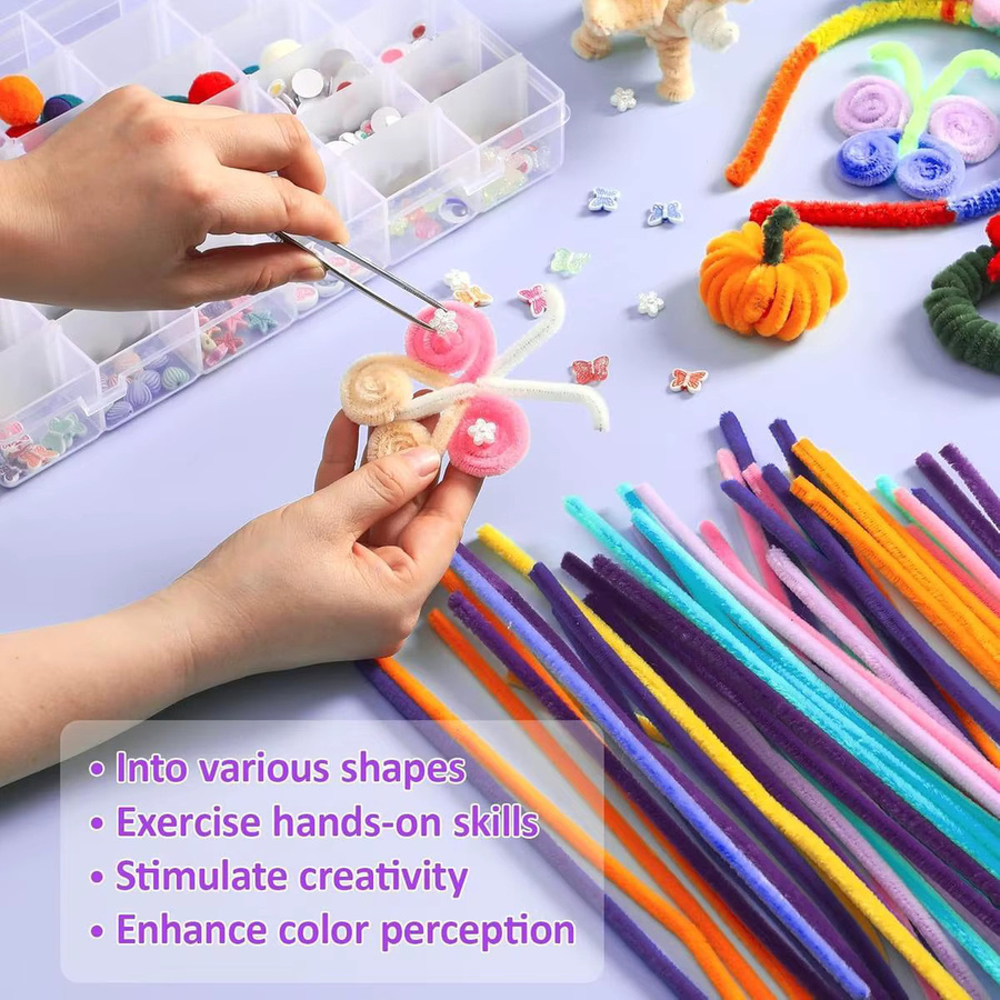 400 Stück Pfeifenreiniger in 20 Farben für kreative Bastelprojekte und DIY Dekorationen, Multicolor - Bild 3
