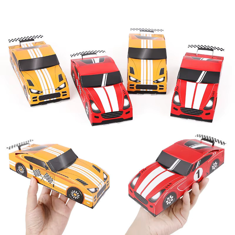 Rennwagen Geschenkboxen aus Papier in Rot für Geburtstag und Party-Dekoration - Bild 4