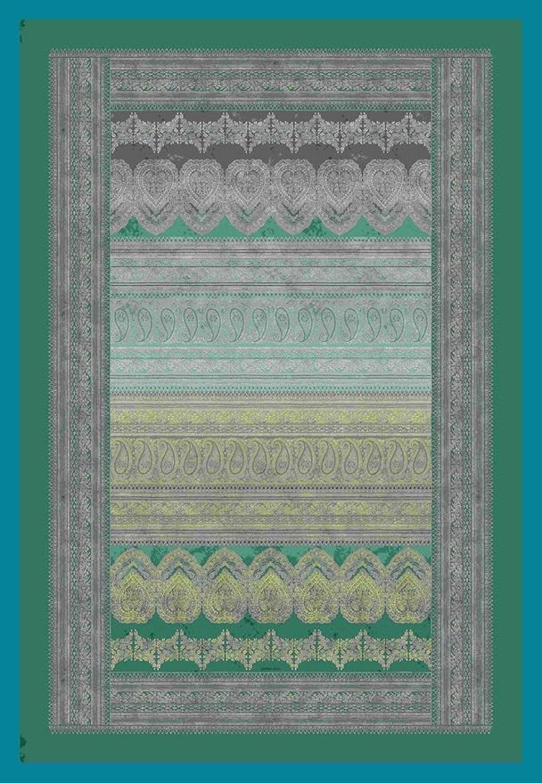 Bassetti Plaid Brunelleschi Grün mit Ornamentmuster, B/T: 135 x 190 cm - Bild 1