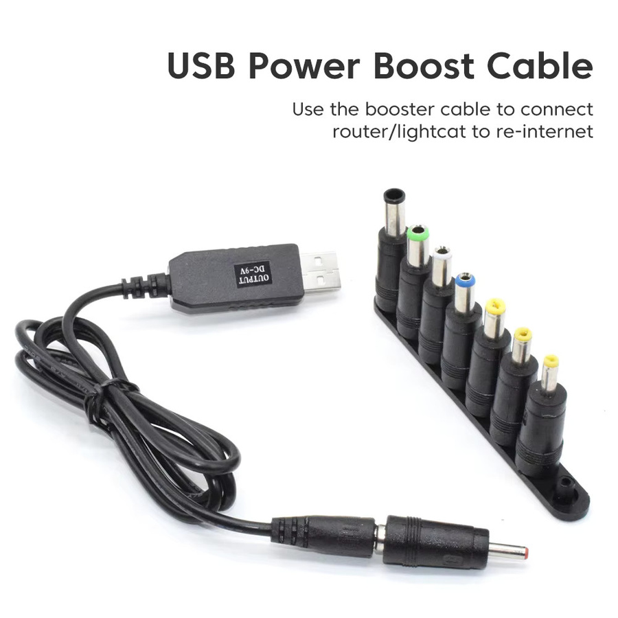 Elough USB DC 5V zu 12V Step-up Boost Konverter Kabel für WiFi Router und Modem, Schwarz - Bild 3