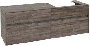 V&B Waschtischunterschrank Collaro in Stone Oak mit Waschbeckenanschluss rechts, B/T/H: 160 x 54,8 x 50 cm - Bild 1