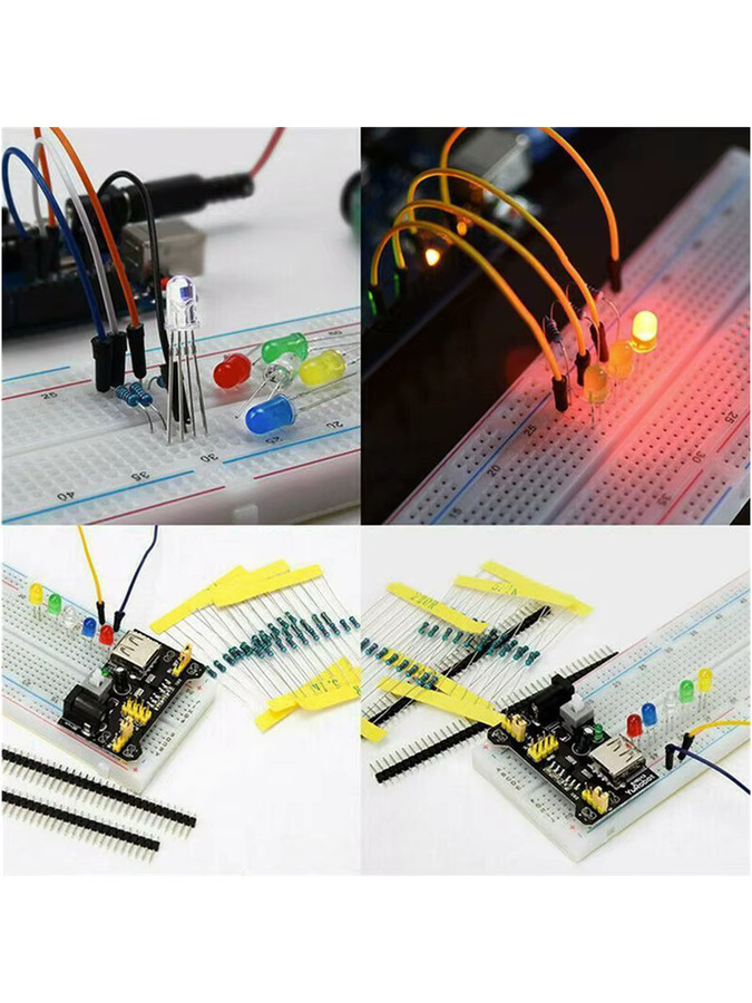 PENGHEKEJI MB-102 Steckbrett-Kit mit 830 Löchern für UNO R3, Multicolour Starter-Kit für Anfänger - Bild 3