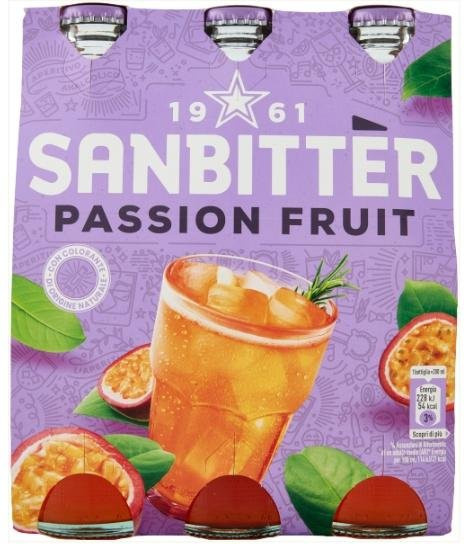 Sanbitter, Aperitif Maracuja, Limonade, 3 x 0,02 l - Bild 1