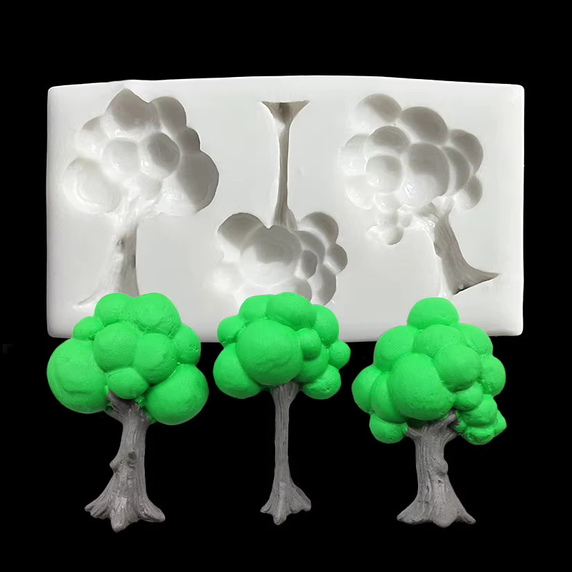 Fengying Silikonform Baum für Fondant, Schokolade und Kuchendekoration in Grau und Weiß - Bild 4
