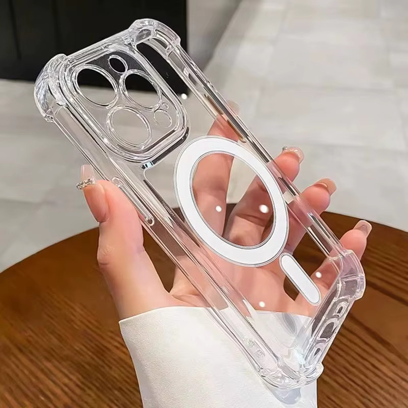 CYYWN Stoßfeste transparente MagSafe Schutzhülle für iPhone 11 bis 17 Pro Max Plus mit magnetischer kabelloser Ladefunktion - Bild 3