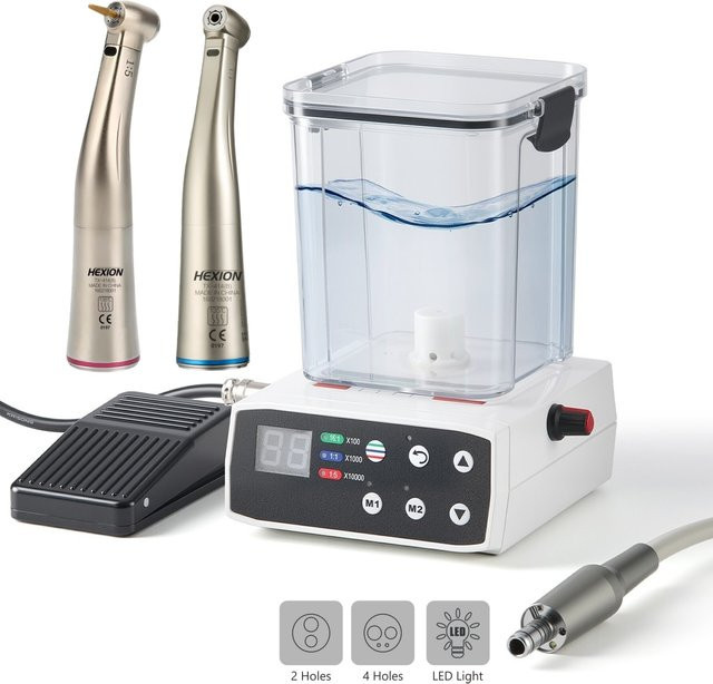 Hexion 2-in-1 Dental LED Bürstenloser Elektromikromotor mit Wassertank und Winkelstücken 1:1/1:5/16:1 für Zahnarzt-Training und Klinik - Bild 1