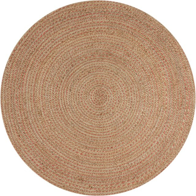 Runder Jute-Teppich EDEN von Kadima Design in Braun-Rosa mit Ø 180 cm - Bild 1