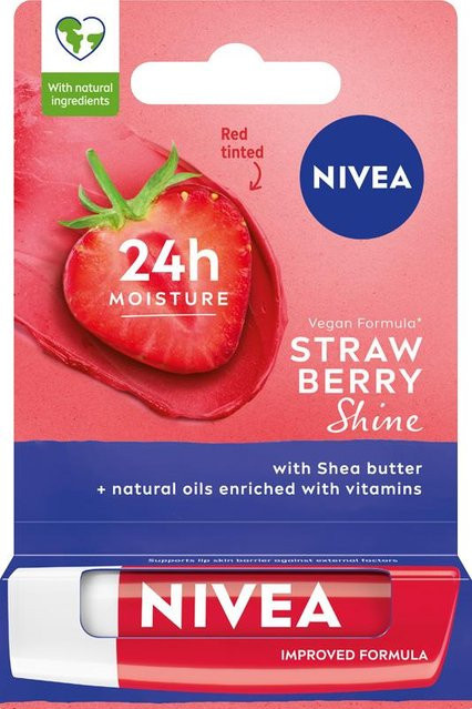 NIVEA Strawberry Shine Pflegender Lippenbalsam, schimmernd - Bild 1