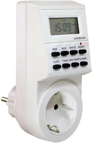 AS Schwabe Digitale Steckdosen-Zeitschaltuhr mit Wochenprogramm in Weiß, 3500W, IP20 - Bild 1