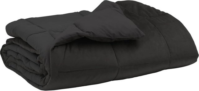 vidaXL Sommerdecke aus Mikrofaser in Anthrazit, B/T: 155 x 220 cm - Bild 1