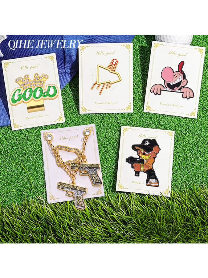QIHE JEWELRY Hut Clip Pin, Messing, Bunt, Unisex - Bild 5