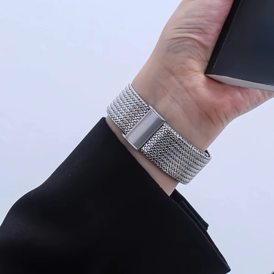 FancyWrist Uhrenarmband Milanaise, Edelstahl, Silber, Unisex - Bild 3