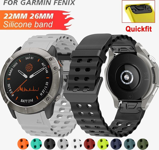 CHIICSMART Uhrenarmband Silikon, Schwarz, Unisex, 26mm, 22mm - Bild 1