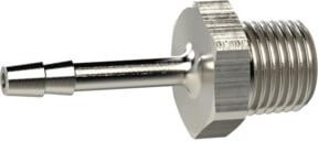 Riegler Einschraubschlauchtülle aus Messing in Silber, R 3/8 a., für Schlauch LW 8, SW 19 - Bild 1