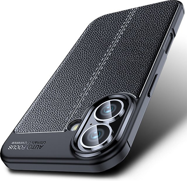 ZEKS Luxus Business Handyhülle mit Ledertextur in Schwarz für iPhone 16 15 14 13 12 Pro Max 11 X XS XR stoßfest und schützend - Bild 1
