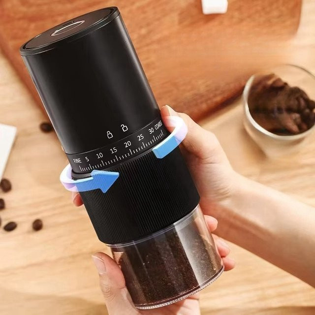 CREAROMA Tragbare Elektrische Kaffeemühle mit 30 Mahlgraden, Wiederaufladbar, Weiß oder Schwarz - Bild 1