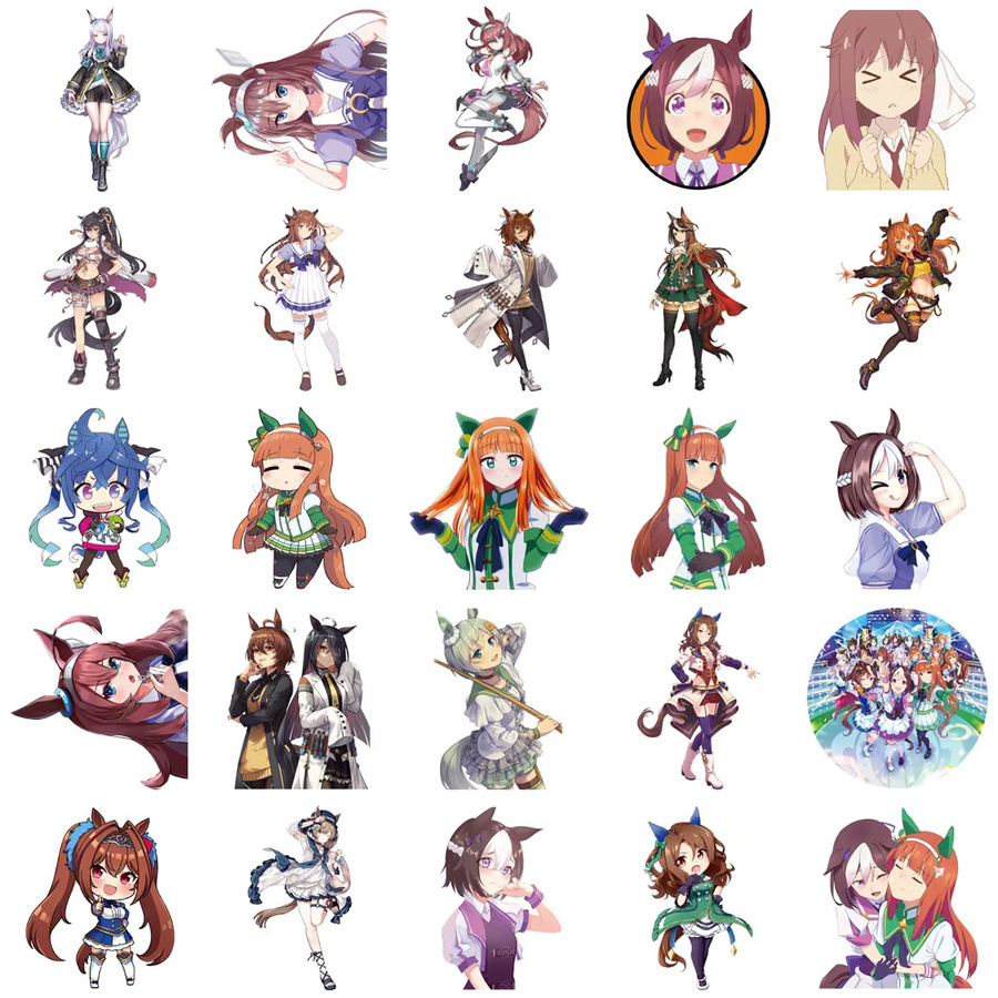 GOGOTU Uma Musume Pretty Derby Graffiti Aufkleber, Mädchen, Bunt / Mehrfarbig, 10/50-teiliges Set - Bild 3