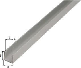 GAH Alberts U-Profil Aluminium eloxiert silber B/H/L: 15 x 10 x 1000 mm - Bild 1