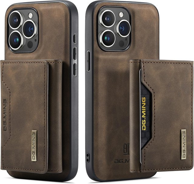 szHAIyu 2-in-1 Lederhülle für iPhone mit abnehmbarer Brieftasche und Kartenhalter, kaffeebraun - Bild 1