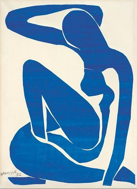 TPFLiving Poster Leinwand Henri Matisse Abstrakte Frauenkörper Illustration Blau B: 60 cm, H: 80 cm - Bild 1
