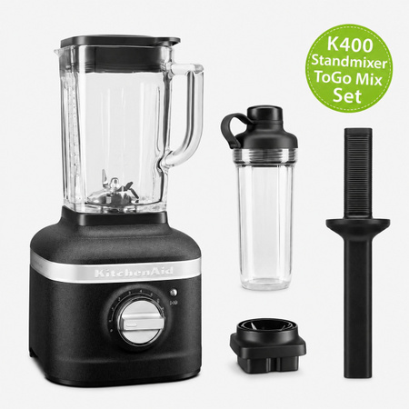 KitchenAid Artisan K400 Standmixer 5KSB4026 ToGo Mix-Set Gusseisen Schwarz