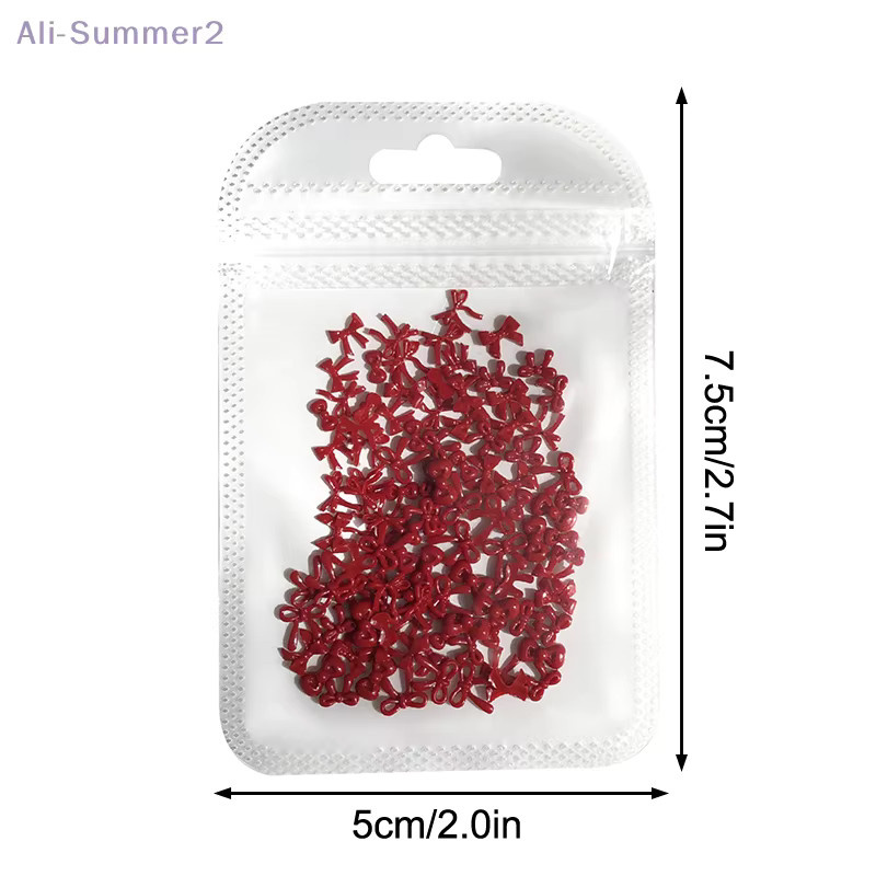 100 Stück 3D Nail Art Rote Schleifen Charms aus Harz, Glänzend - Bild 5