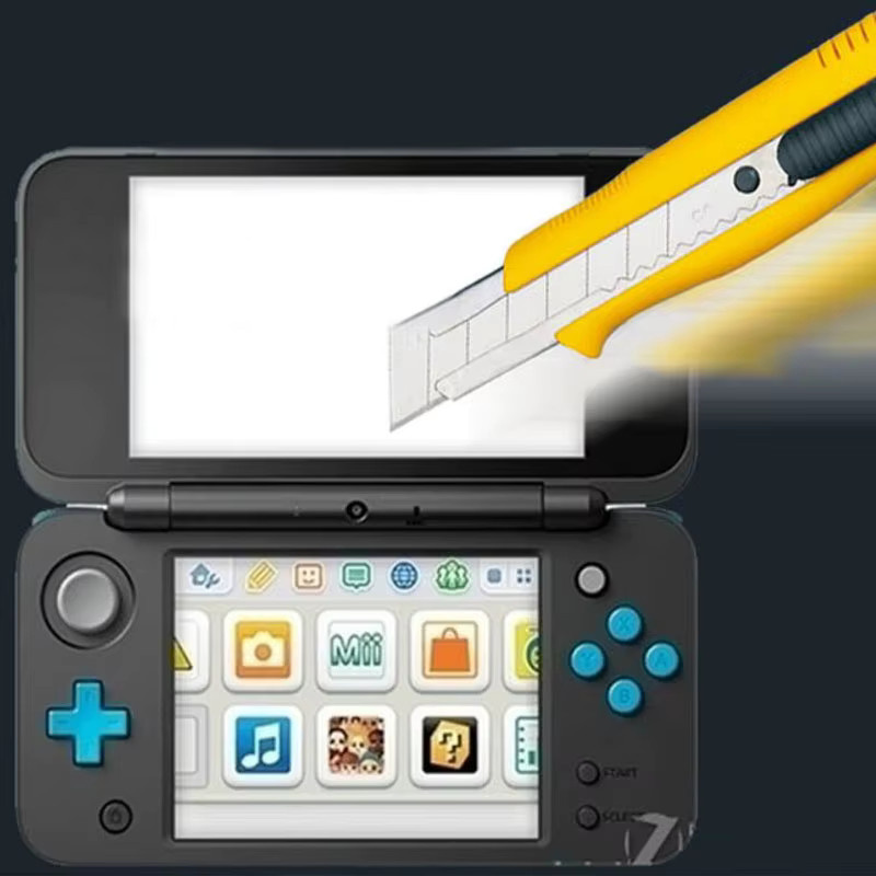 Full Cover Schutzfolie aus gehärtetem Glas für Nintendo Neue 2DS XL/LL, 2DSXL und 2DSLL, transparent - Bild 3