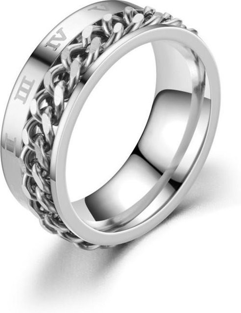 YULIN Ringe, Edelstahl, Weiß, Unisex, 8mm, Korkenzieher - Bild 1