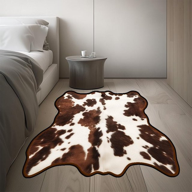 Wucifang Shoes Kuh Teppich mit Tier-Design, Rutschfeste und Waschbare Fußmatte für Wohnzimmer oder Schlafzimmer, B/T: 60 x 90 cm, Mehrfarbig - Bild 1