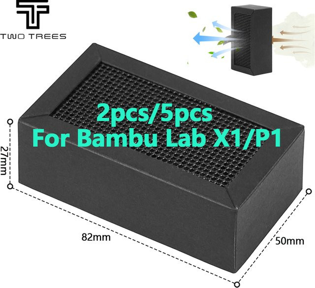 Aktivkohle-Luftfilter für Bambu Lab P1 und X1 Serie, Ersatzfilter für Bambu Lab X1, X1C, P1P, P1S 3D-Drucker, Farbe: Schwarz - Bild 1