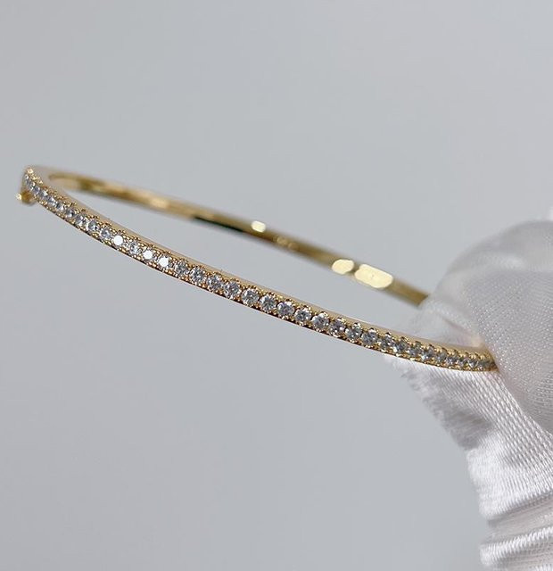 Armreif 925 Silber, Gold, Zirkonia, Damen - Bild 1