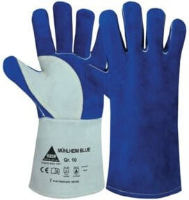 Hase Mühlheim Blue Schweißerhandschuh aus Rindspaltleder in Blau, Größe 10 - Bild 1