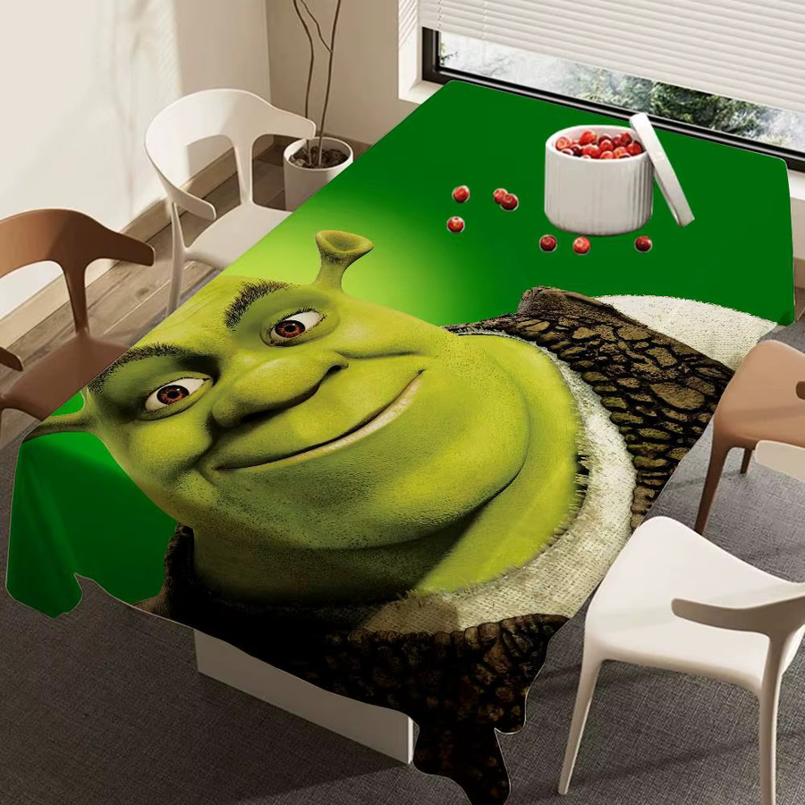 Wasserdichte Tischdecke mit Shrek-Cartoon-Motiv von Potdemiel in Grün - Bild 4